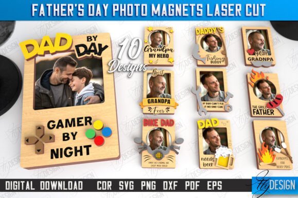 Paquete De Imanes Con Foto Para El Dia Del Padre Creativo Digital